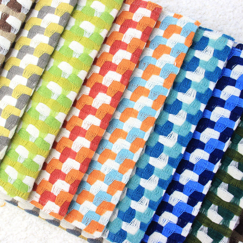 碎花棉麻布料 沙发亚麻布田园 色织面料手工窗帘背景 现货批发