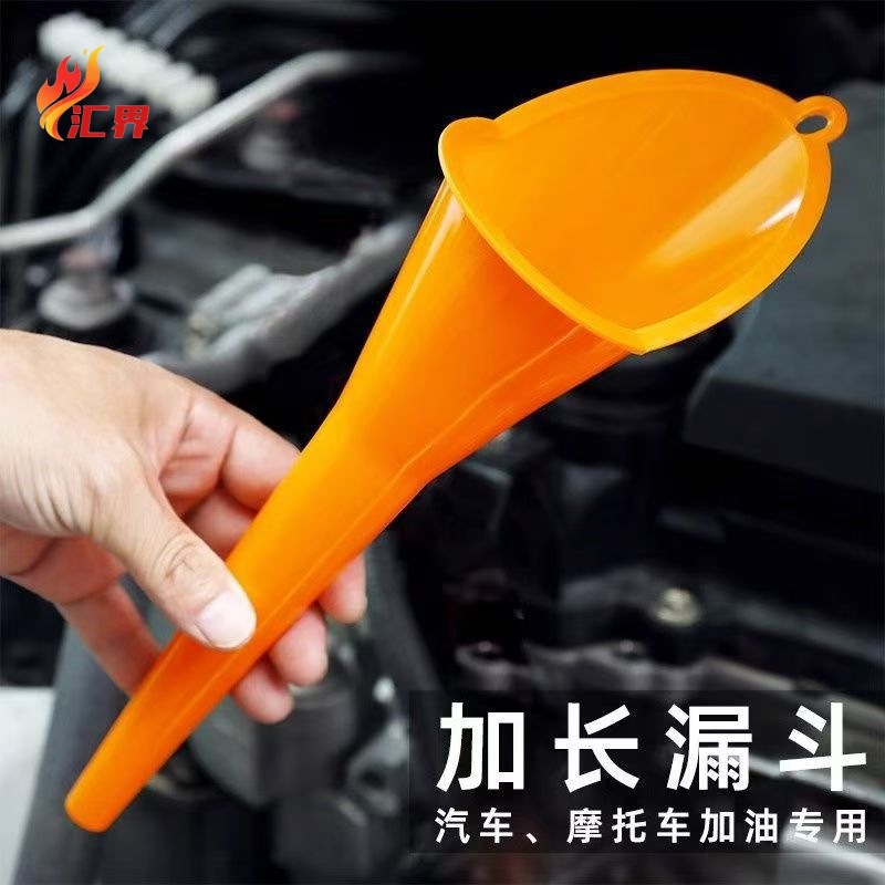 Extended Angled Spout Funnel Hands-Free Refueling Funnel for Adding Oil, Gasoline, Motorcycle, Car Fuel Additive