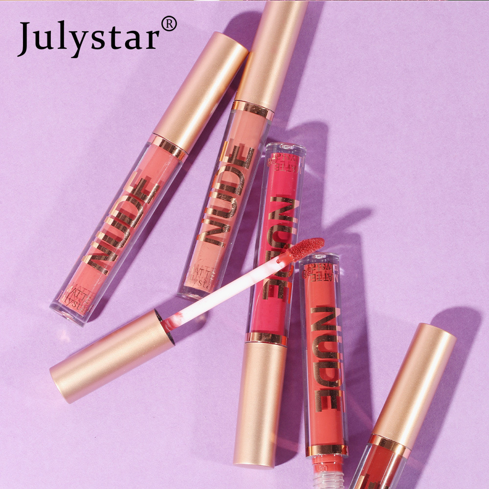 European and American matte, frosted velvet non-fading lip gloss, natural, long-lasting and three-dimensional non-stick cup lip gloss lipstick wholesale undefined