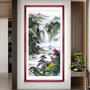 Entrance Decorative Painting, Landscape Painting, Feng Shui Backer, Chinese Vertical Version, Central Hall Painting, Living Room Hanging Painting, Rural Hall House Chinese Painting