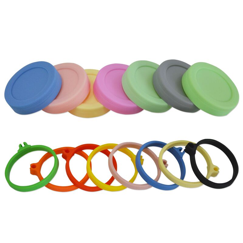 Amazon PP プラスチック蓋メイソン蓋カラフルな標準口 86 ミリメートル広口ハンドルカップメイソンジャー密封蓋吊りスプーン|undefined