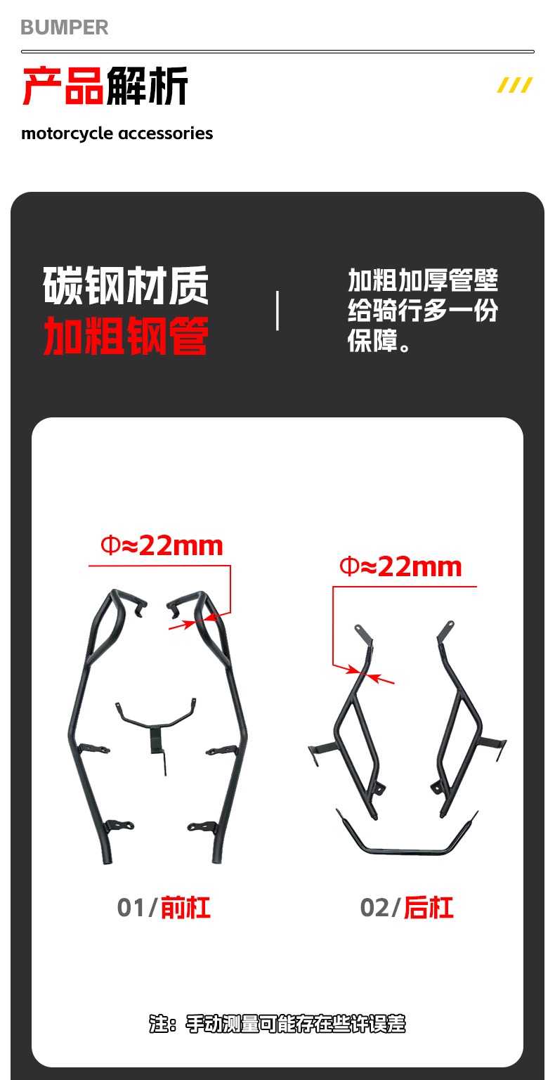 Suitable for Honda Npf125 Bumper Anti-Collision and Anti-Fall Bumper Fully Surrounded Scooter Front and Rear Bumper Modification Accessories