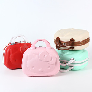 Cartoon Cat 3D Cat 12inch Makeup Case Suitcase Luggage Case Souvenir Gift Pink Student Batch Pink Girl