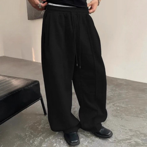 Transfronterizos pantalones de seguridad de hombre Amazon cintura cuerda suelta recta simple europea y americana pantalones deportivos de piernas casuales