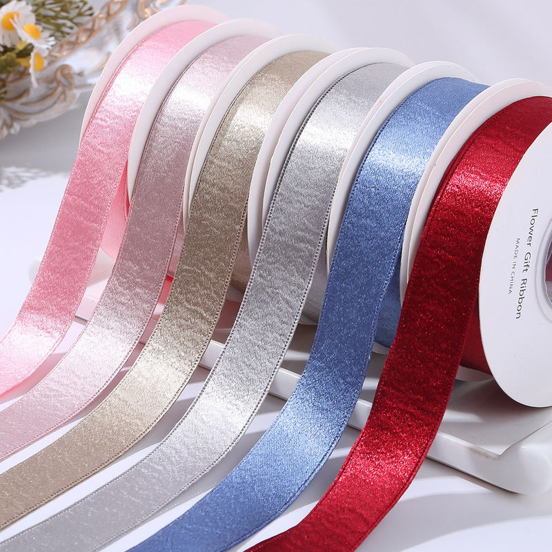 Double-layer blank silver glitter velvet webbing 2.5cm1.5cm silver double-sided ribbon handmade headdress bow auxiliary