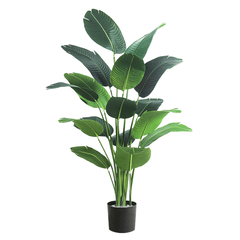 大きいサイズのシミュレーションの緑の植物の大型の室内の鉢植えは生花の軽い豪華な偽の木の客間の天国の鳥の着地の置物を模倣します。