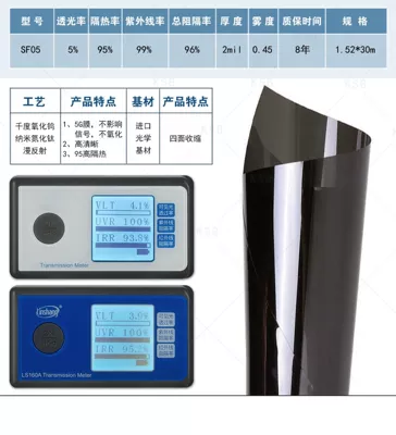 Automotive Film – High thermal insulation automobile solar film - 152m30m-sf055-light-transmission-99-uv-blocking