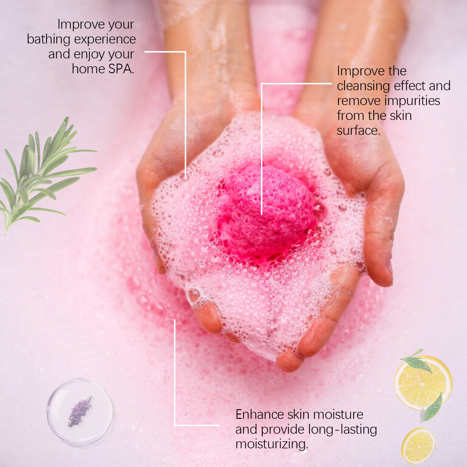Boule de bain colorée de Noël, boule de bain nettoyante hydratante et parfumée aux plantes pour douche à bulles_voghion.com