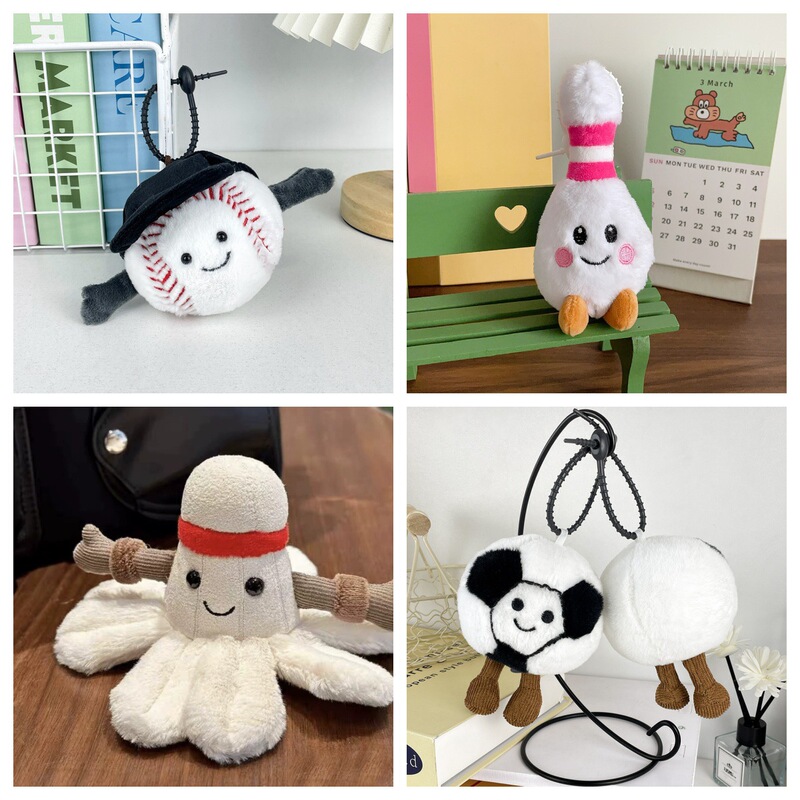 Cross-Border Fun Ball-Shaped Plush Toys, Sports Dolls, Baseball and Football Pendants, Plush Dolls, Gift Dolls Wholesale