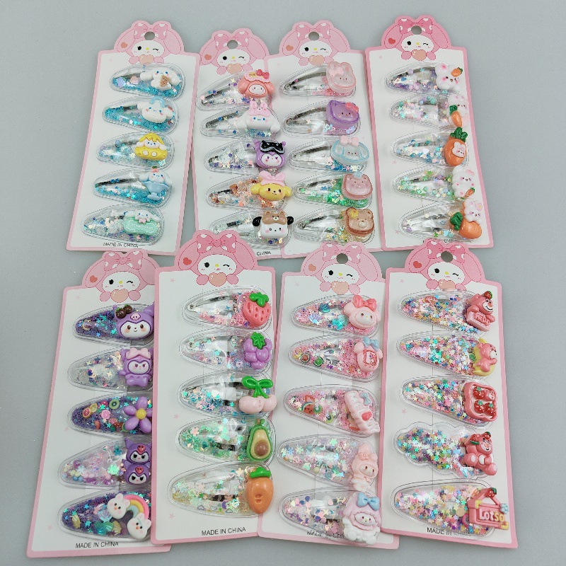 Niños Sanliogou flujo clips sofá niñas Kulomi no lastimar el cabello frangeas rotas clips de cabello niñas dulces