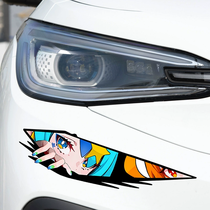 Двухмерный аниме-глаз лазерный JDM девочка, электрический/мотоцикл, кабель, креативная персональная крашеная нашивка