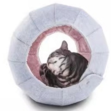 四季通用毛毡猫窝钻洞穴式半封闭可折叠球形宠物窝舒适耐用简约