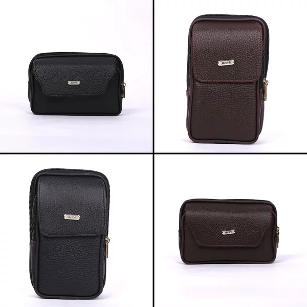 Cross-border leather belt waist bag men's fashion vertical wallet for the elderly outdoor leather mobile phone waist bag wholesale