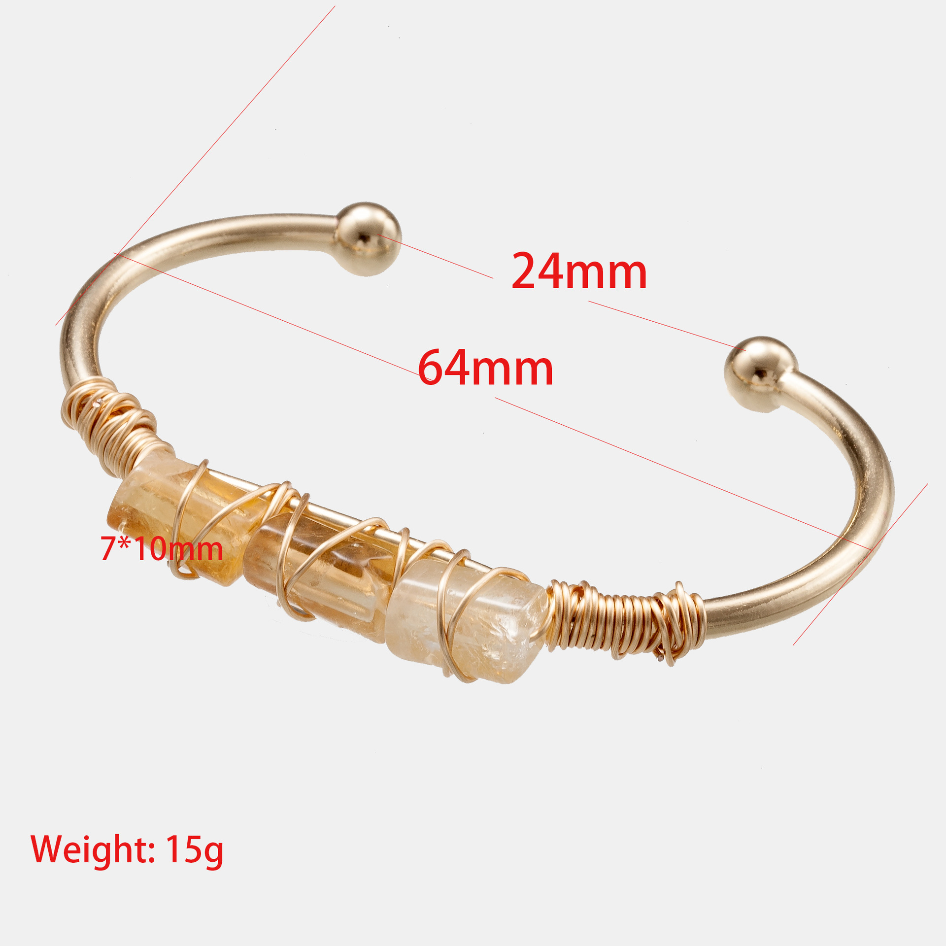 natural stone Material Retro C Shape Natural Stone Cuff Bracelets