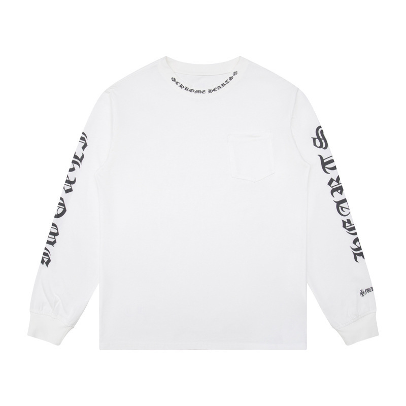 2025クロスボーダートレンディブランドクロウ初春新作ラウンドネック長袖サンスクリットプリント長袖Tシャツスポット卸売|undefined