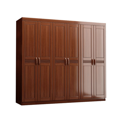 实木衣柜中式卧室家用四五六门胡桃木衣橱对开门木质轻奢整体衣柜