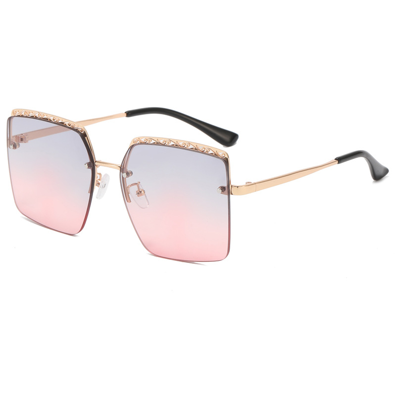 Primavera de fábrica nueva Europa y América transfronteriza Sun Festival frameless recort-out metal gafas de sol personalizadas