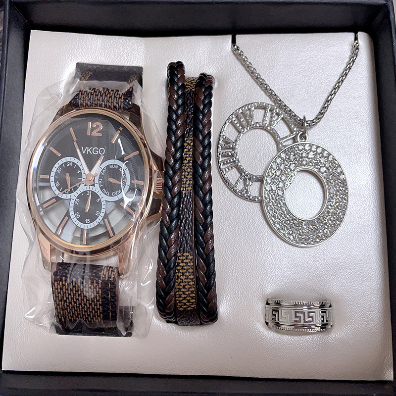 Herrklocka quartz lyxigt business set elegant presentask_voghion.com
