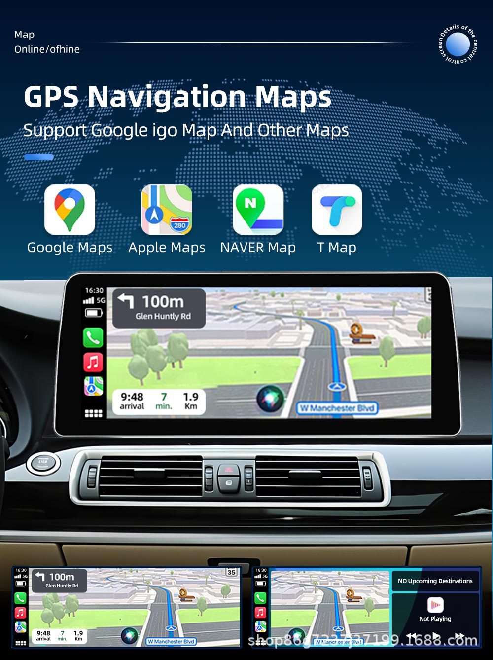 Suitable for Bmw Gt F07 12.3inch Car Navigation Central Control Android Car System Mobile Phone Interconnection Gps Navigator