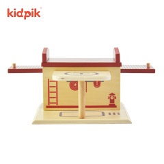 Creative children's toy fire station kindergarten early education intellectual development toy wooden scene role-playing eco-friendly solid wood for parent-child play
