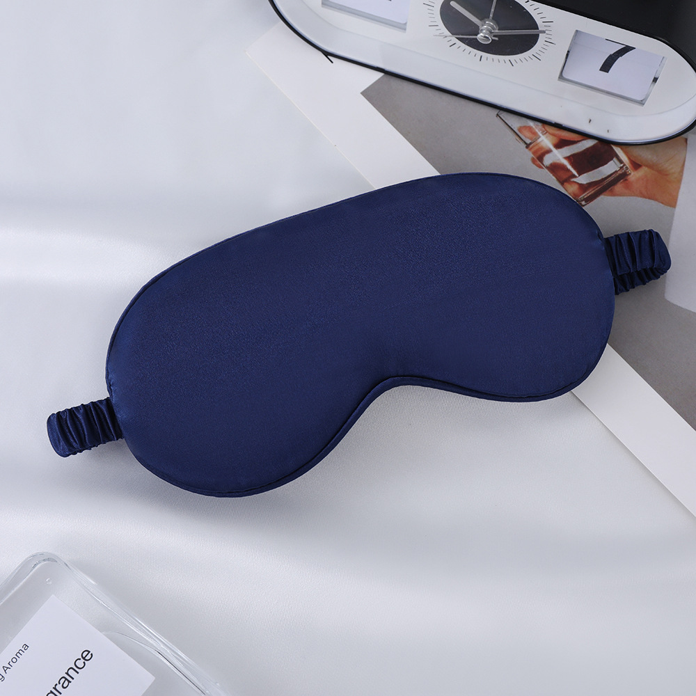 Máscara de Ojos de seda artificial de doble cara de seda de morera sombreado máscara de ojo del sueño logotipo impreso viajes al aire libre esencial en stock al por mayor