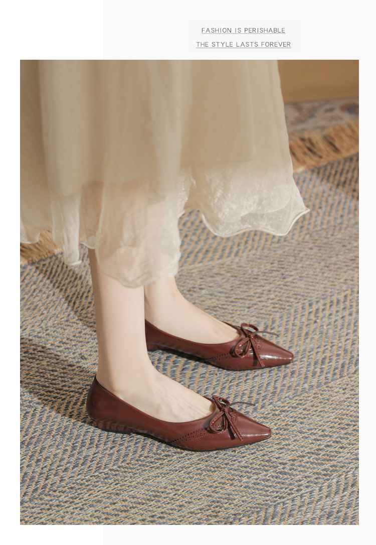 Giày cao gót nữ mũi nhọn gót wedge kiểu Pháp, gót thấp đa năng, miệng giày nông — màu đen chi tiết 19