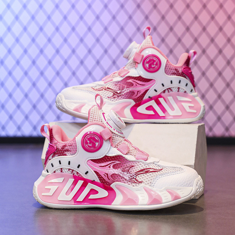 Zapatillas de baloncesto para niños, zapatillas deportivas para niñas, nueva malla de verano, transpirable, zapatillas de entrenamiento ligeras para niños, malla