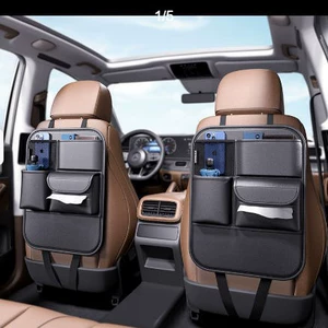 Multifunctional hanging storage bag for car seat back, car seat back storage bag, anti-kick pad