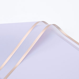 Borde dorado película de gelatina papel mate translúcido papel de embalaje de flores impermeable tienda de flores ramo floral Bolsa De Rosa material de la flor