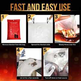 4个 图片色 玻璃纤维 户外冬季应急灭火毯玻纤灭火毯防火毯 约1.2