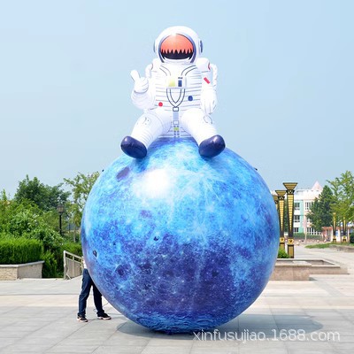 Inflable luna astronauta conejo de jade lámpara de pastel de luna pvc colgante luminoso luna centro comercial exposición modelo inflable