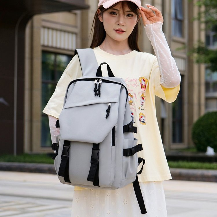Student backpack for high school students, large capacity, Korean style, simple design, new model for men, Japanese Harajuku style, trendy high school backpack