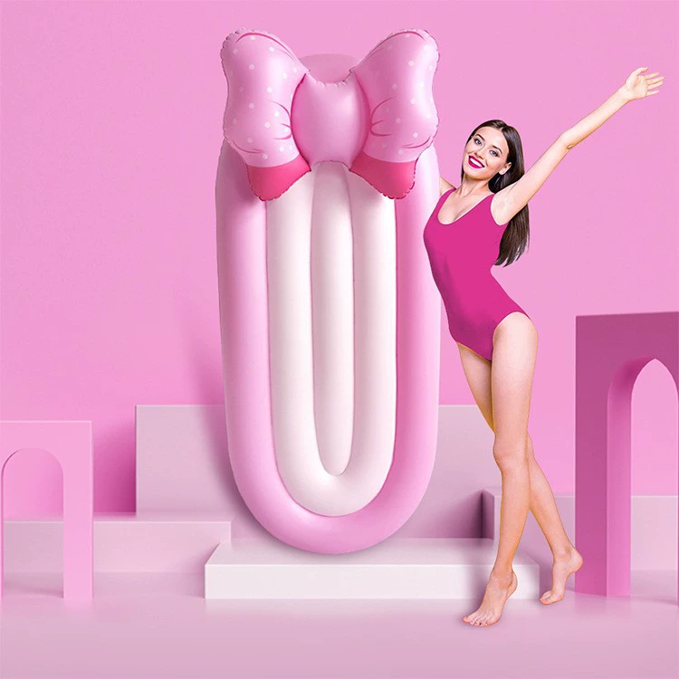 Трансграничная поставка надувная бабочка Вода плавающая кровать Интернет знаменитость Розовый Полосатый плавающий ряд вода серфинг игрушка плавающее кресло