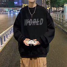 圆领卫衣男女ins潮牌春秋冬季宽松情侣美式长袖打底衫套头上衣服