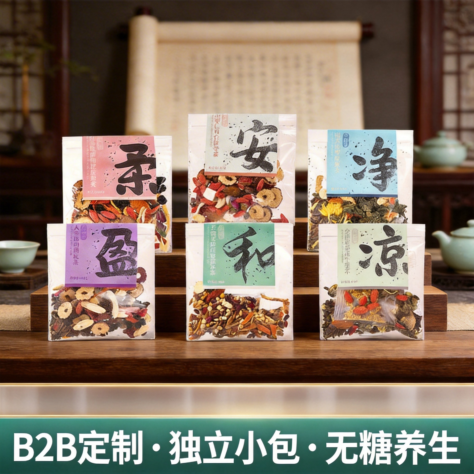 多款手工组合养生花草茶独立原料小包菊花决明子茶苹果黄芪茶