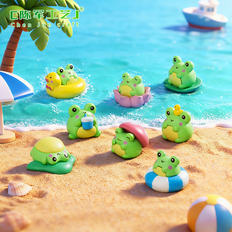 Micro Landscape Creative Summer Little Frog Duck Doll DIY Decorations Accessories Mini Car Desktop Small Ornaments