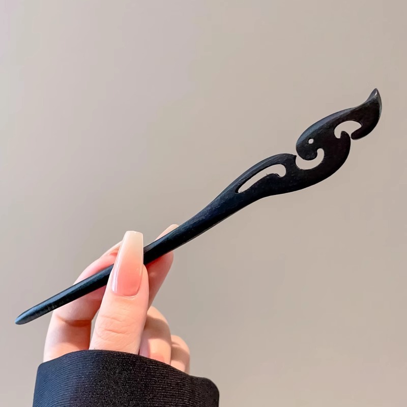 女性用の新しい中国風の木製ヘアピン、ハイエンドの古代スタイルのタッセルヘアピン、後頭部に多用途のヘアピンとヘッドドレス|undefined