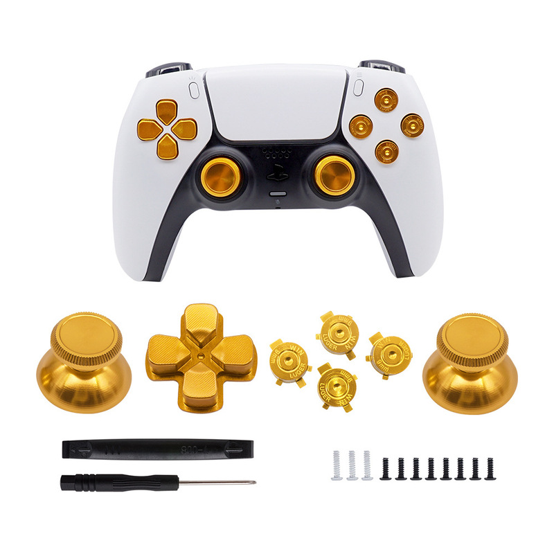 Ps5 Controller Buttons Ps5 Game Modification Metal Replacement Set Mushroom Cap Cross Key E-Sports Style Ps5 Controller Buttons Ps5 Game Modification Metal Replacement Set Mushroom Cap Cross Key E-Sports Style