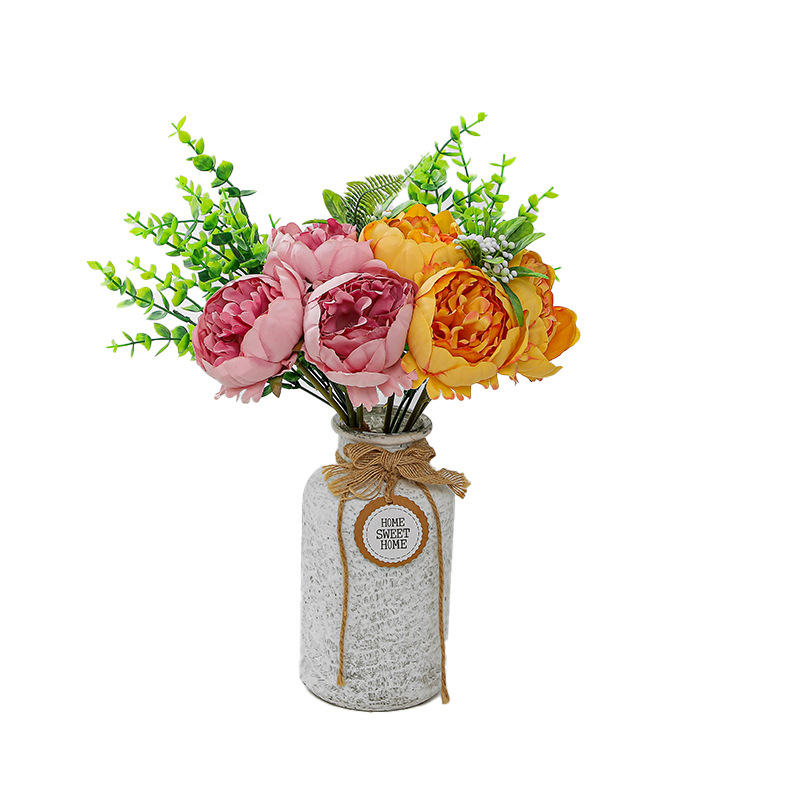 Envío Gratis, Flores Artificiales, Rosa Perla, Peonía, Ramo de Novia, Hojas de Eucalipto, Fotografía de Bodas, Ramo de Mano