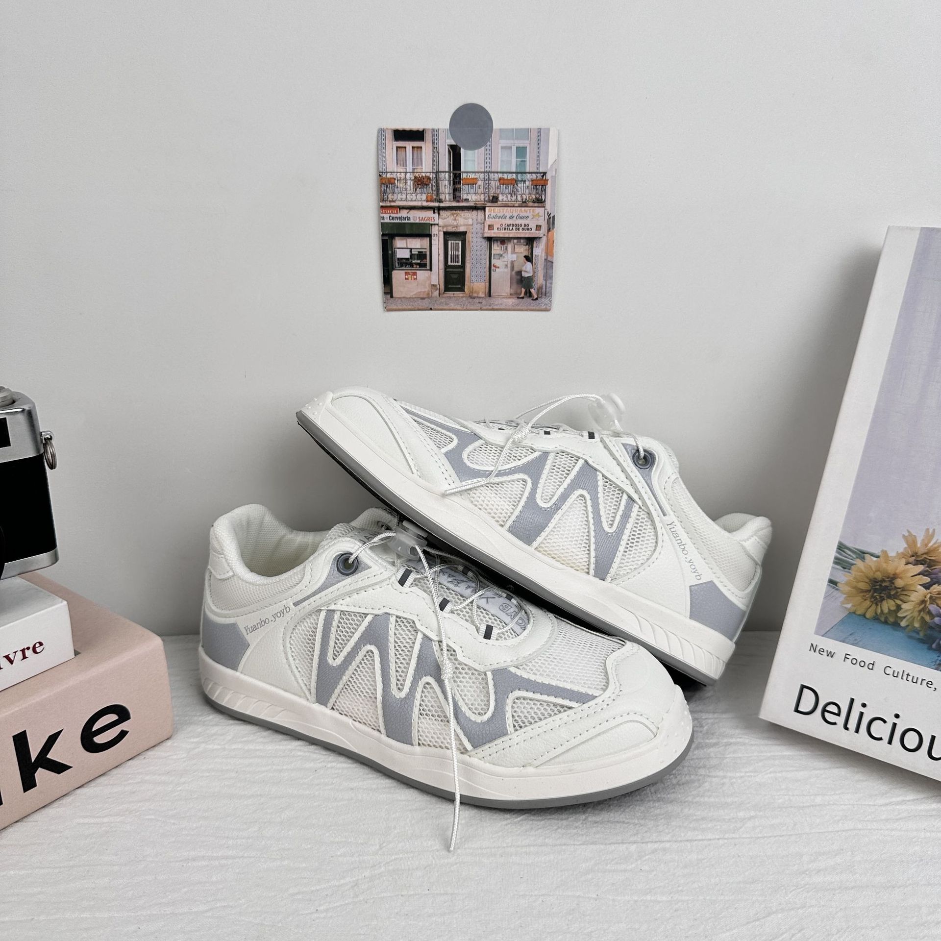 Yuanbo2025 verano nuevo mesh transpirable con suela suave Gump zapatos de moda para mujeres al aire libre zapatos de moda deportivos casuales