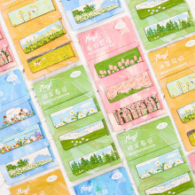 油画磁性书签夹学生笔记分类书页夹精美双面纸质学习阅读夹冰箱贴