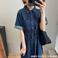 アメリカンデニム! レトロな香港風の中の長さは腰を収めてやせてゆったりしています。
