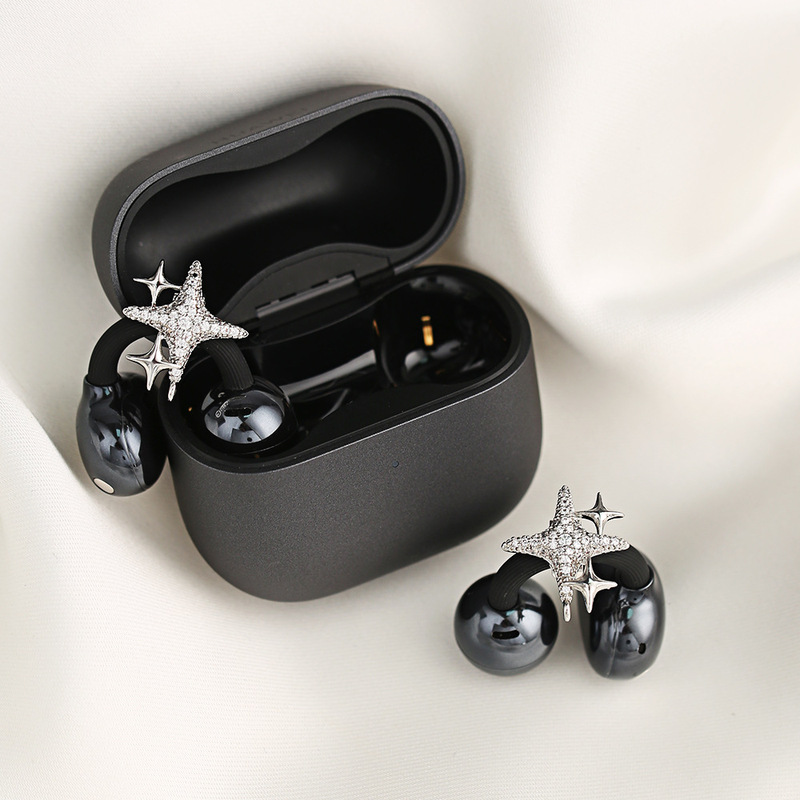 Micro-Encrusted Zircon Star Sparkle Suitable for Freeclip Earphones, Diamond Clasp Bluetooth Earphone Clip, Fashionable Niche Accessory Micro-Encrusted Zircon Star Sparkle Suitable for Freeclip Earphones, Diamond Clasp Bluetooth Earphone Clip, Fashionable Niche Accessory