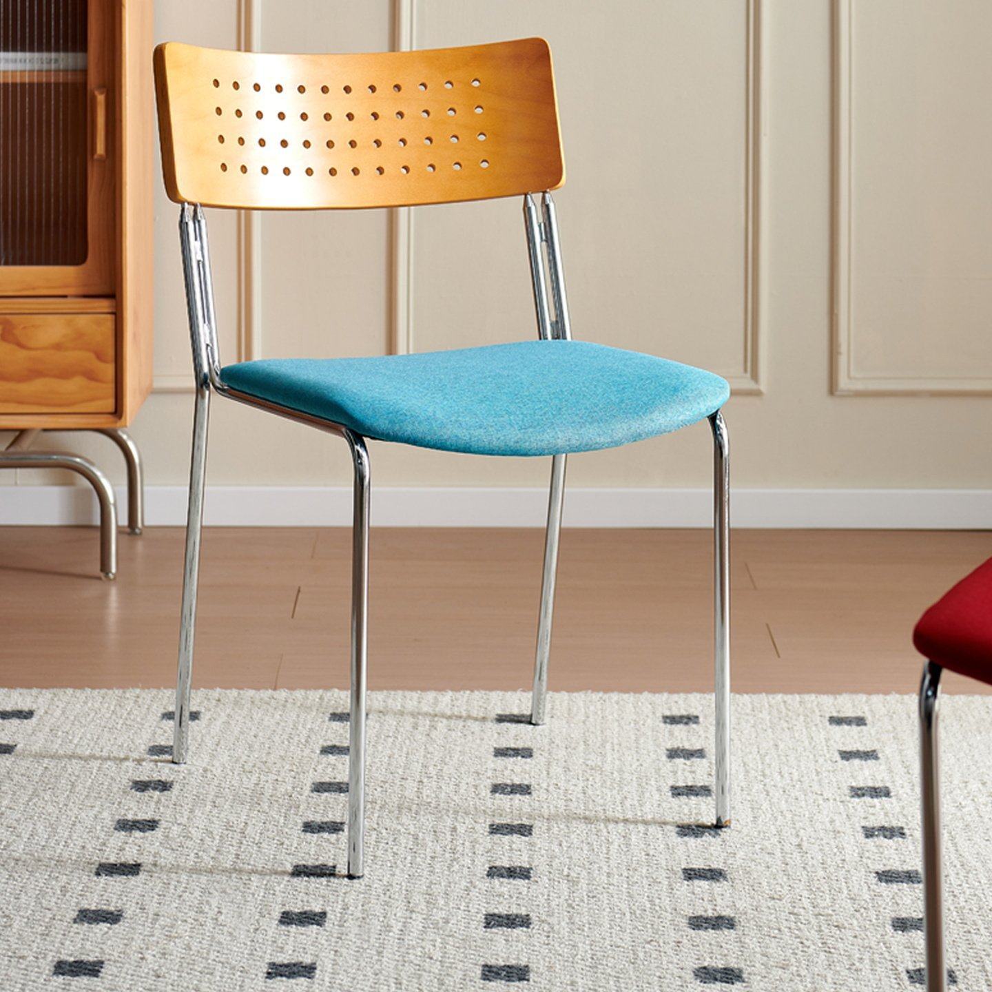 中古风餐椅餐厅书房靠背椅复古软包餐厅椅子休闲书桌椅家居餐椅