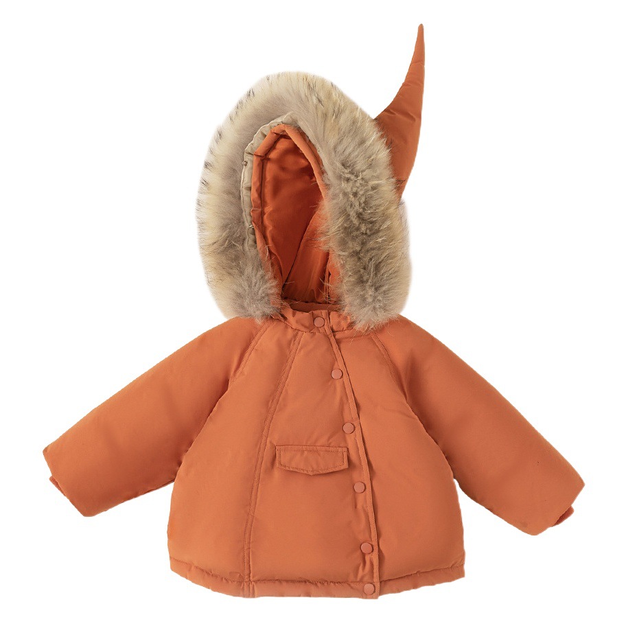 Ropa infantil Youbao, chaqueta de plumón infantil de invierno, estilo coreano, abrigo de plumón con gorro de bruja para niñas, plumón de pato blanco, ropa de bebé a prueba de tres elementos