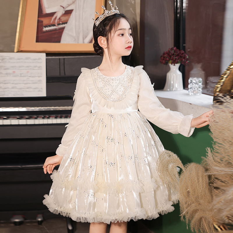 Girls' Autumn and Winter Lolita Princess Dress 2025 New Children's College Style Fresh Birthday Ball Gown Dress