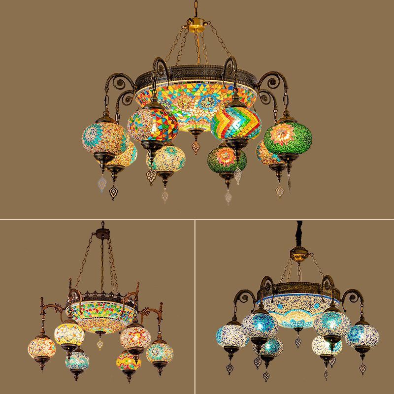 Xinjiang Restaurant Chandelier Stained Glass Thai Turkish Arabian Exotic Style Private Room Hall Living Room Chandelier