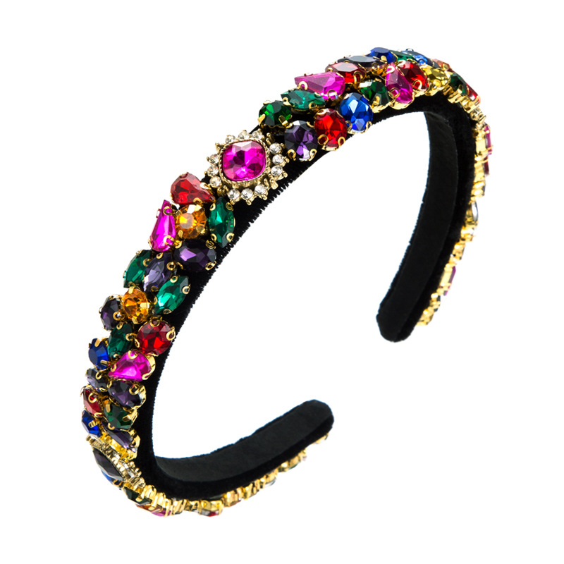 Lady Geometric Cloth Handmade Rhinestones Hair Band display picture 11