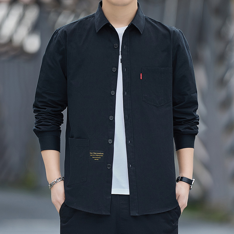 2024 primavera y otoño nueva fábrica para hombres camisa de manga larga camisa de trabajo coreana camisa de manga larga camisa casual de hombre