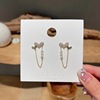 Retro silver needle, earrings from pearl, silver 925 sample, wholesale